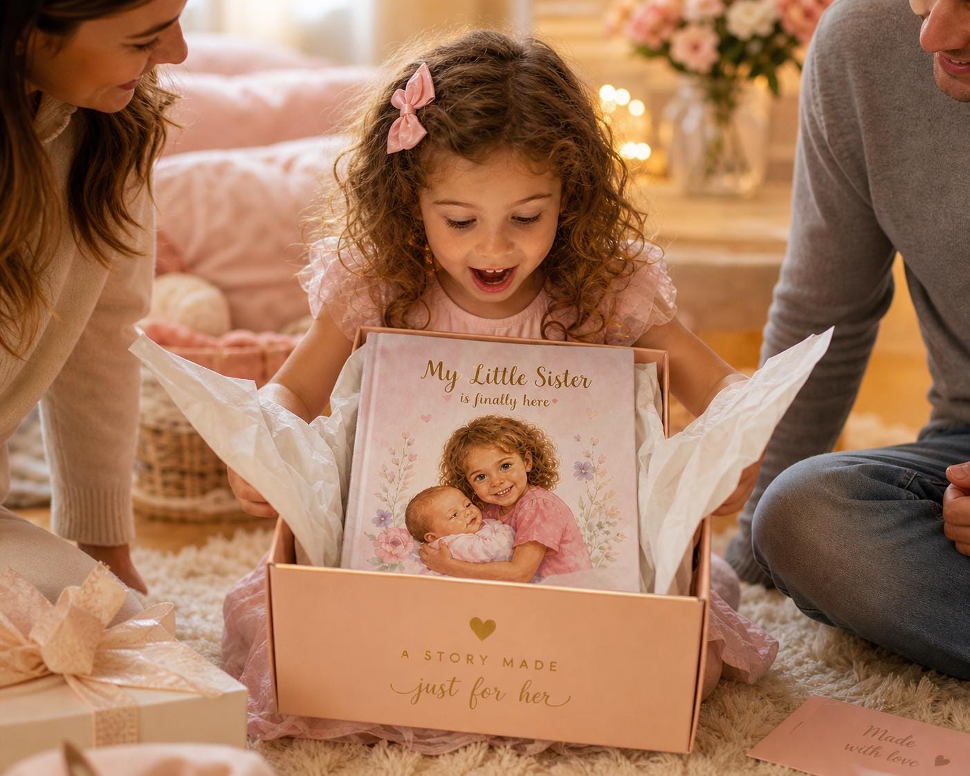 Personalized Big Sister Book, Custom Sibling Story Gift, New Baby Announcement Keepsake for Girls
