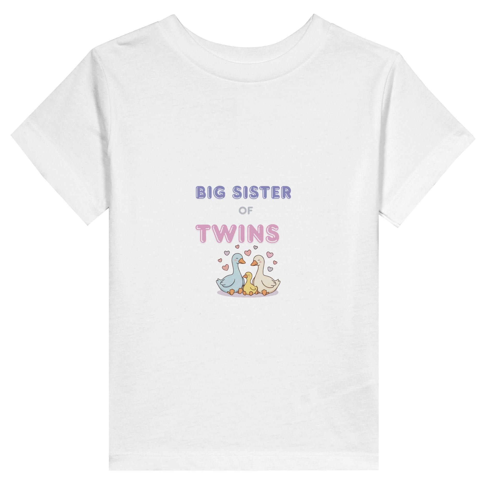 Personalized Big Sister Shirt for Twins | Custom Name Toddler Tee | Twin Announcement Sibling Reveal Gift
