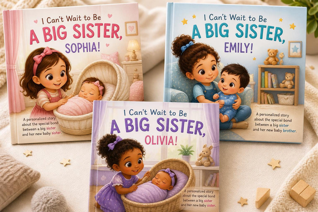 Personalized Big Sister Book with Name | New Baby Announcement Gift | Custom Storybook for Sibling | New Brother/Sister/Baby Gift