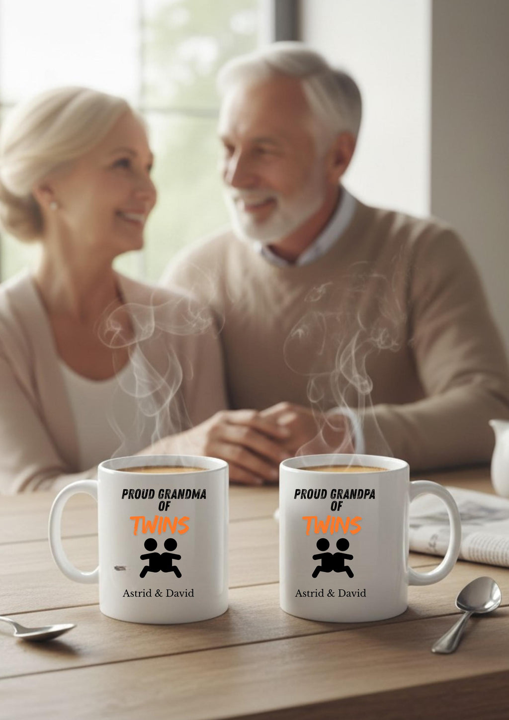 Grandpa of Twins Mug Personalized ,Custom Grandpa Gift ,Twin Baby Announcement ,Twins Grandpa Cup