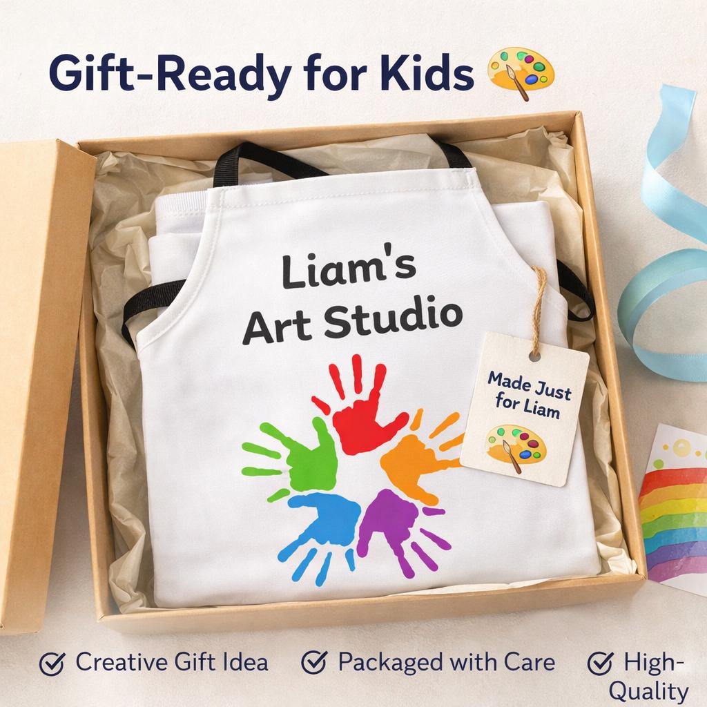 Personalized Kids Art Apron, Little Artist Gift, Creative Painting Smock