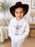 Custom Name Big Sister of Twins Hoodie ,Personalized Girls Sweatshirt | Twin Pregnancy Announcement Gift, Custom Big Sister