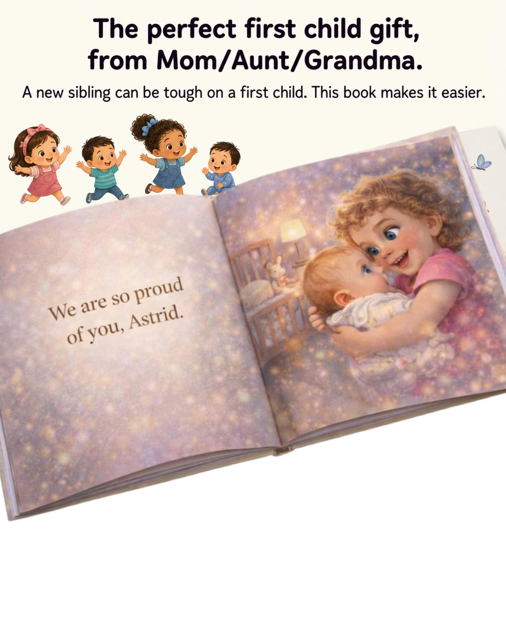 Personalized Big Sister Book with Name | New Baby Announcement Gift | Custom Storybook for Sibling | New Brother/Sister/Baby Gift