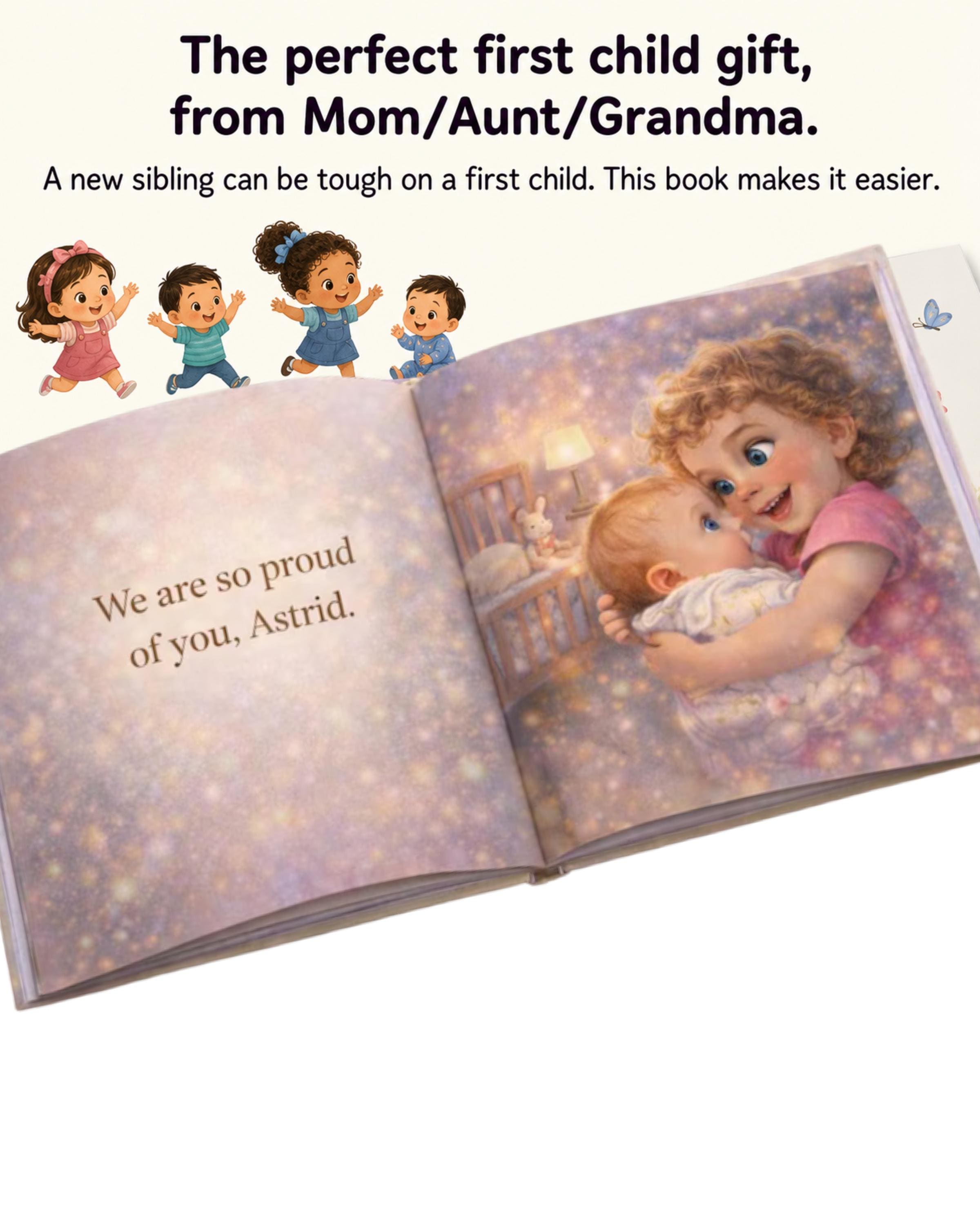 Personalized Big Sister Book with Name | New Baby Announcement Gift | Custom Storybook for Sibling | New Brother/Sister/Baby Gift