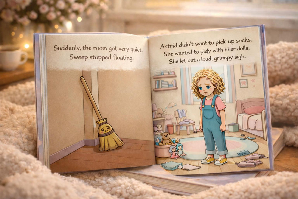 Personalized Children's Cleaning Story Book, Montessori Toddler Educational Gift
