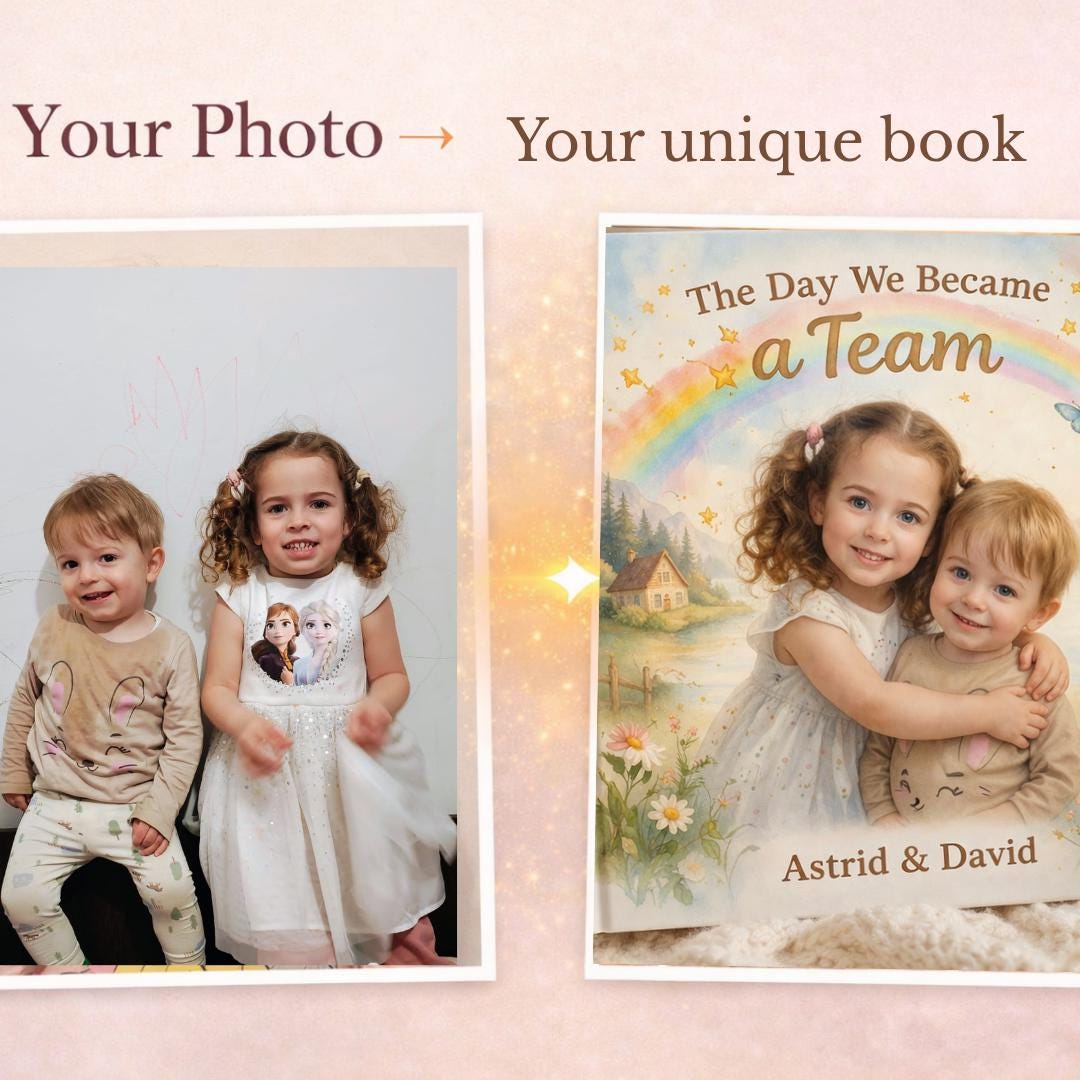 Personalized Sibling Story Book – Big Brother Sister Bonding Keepsake