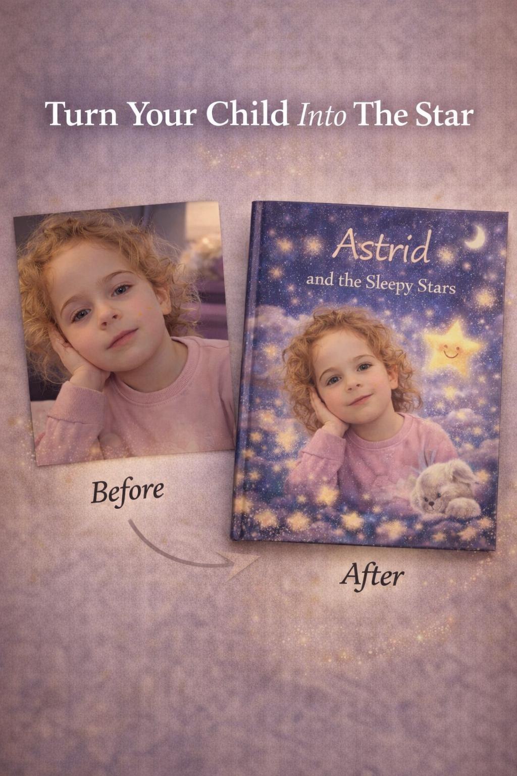 Personalized Bedtime Story Book for Girls – Custom Photo Storybook, Sleep Story (PDF)