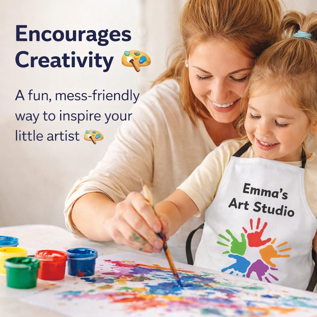 Personalized Kids Art Apron, Little Artist Gift, Creative Painting Smock