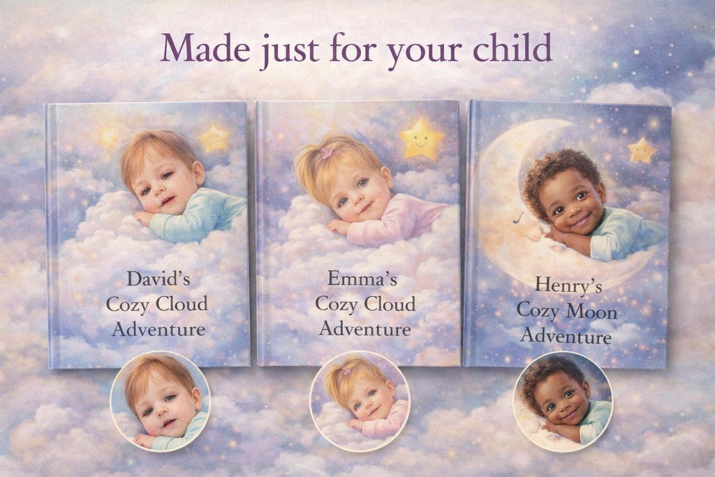 Personalized Bedtime Story Book – Child Hero, Cozy Cloud Adventure, Custom Name (PDF or Print)