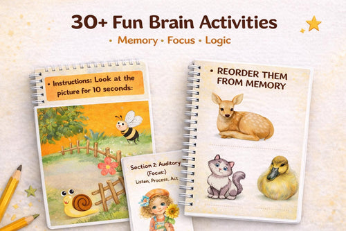 30-Day Brain Boost Workbook for Kids Ages 3-6 | Working Memory, Focus Activities (Printable PDF)